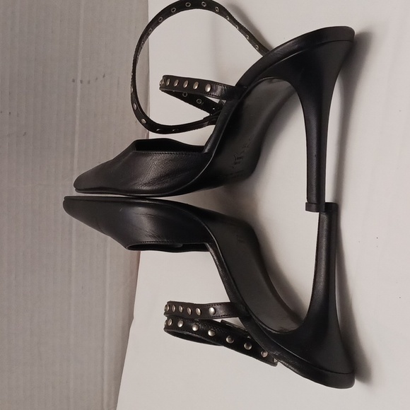 Colin Stuart size 7 1/2 B women's black ankle strap high heels shoe. - Picture 7 of 17